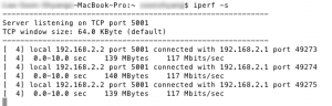 Test 1 – iPerf results