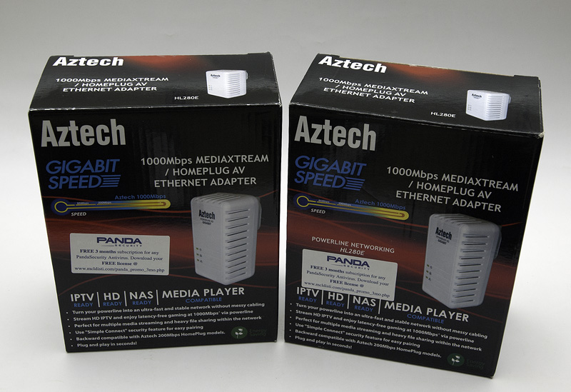 A pair of Aztech HL280E Adapter from Bizgram