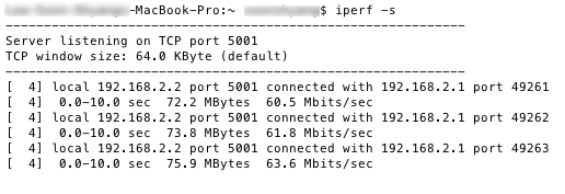 Test 3 - iPerf results Test 3 - iPerf results