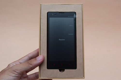 You will see the Xiaomi Redmi once you open the smartphone box